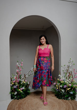 Highlighting the flowing ruffles & asymmetry.