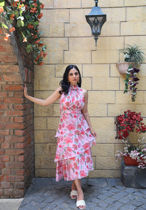 Full-length view of Secret Garden pink floral dress