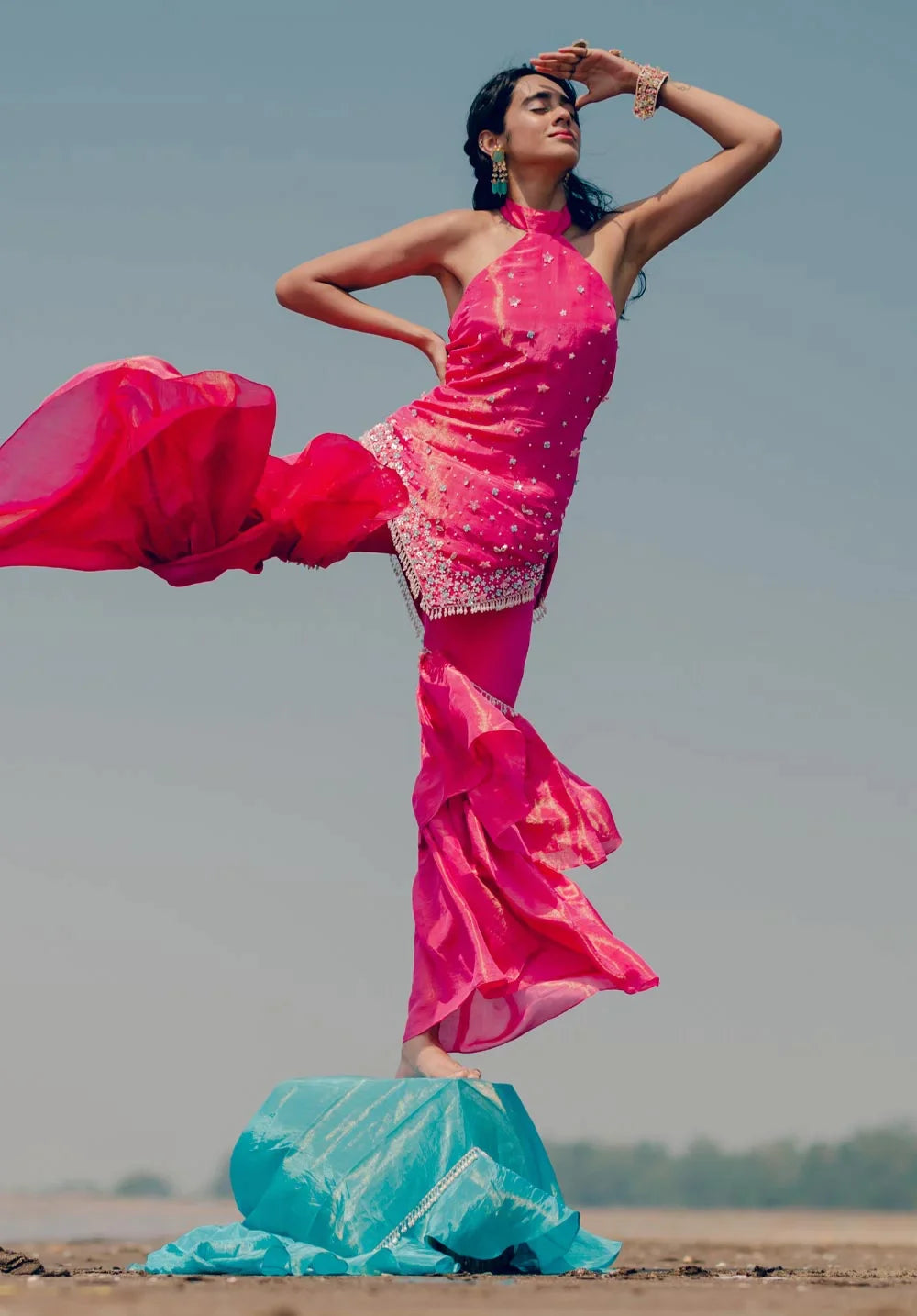 Pink Pataka Sharara Set