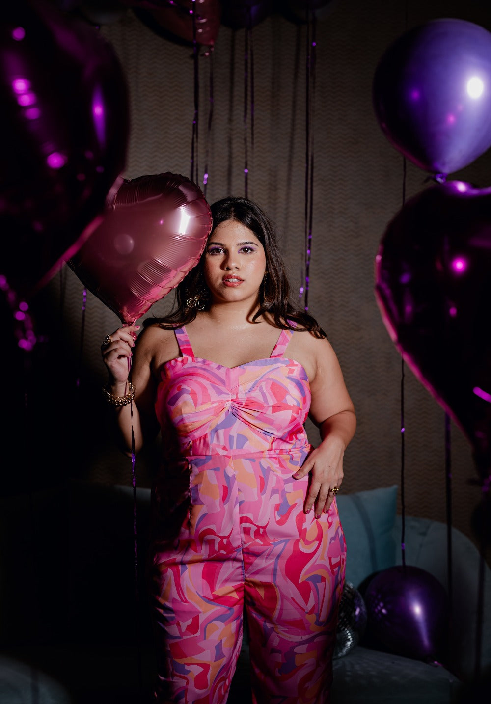 Elegant pink jumpsuit with delicate straps, perfect for night outs – Ur•Mish